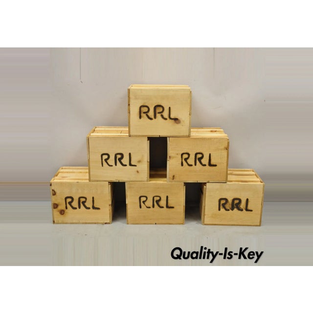 Rrl Wooden Sliding Lid Crate Ralph Lauren? Perishable Burn Mark Storage Box For Sale - Image 13 of 13