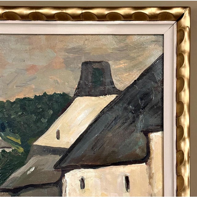 Dark Green Antique Framed Oil Painting on Canvas by Leon De Frecheux (1884-1944) For Sale - Image 8 of 18