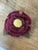 Maroon 1990s Wool Felt Floral Folk Art Brooch For Sale - Image 8 of 8