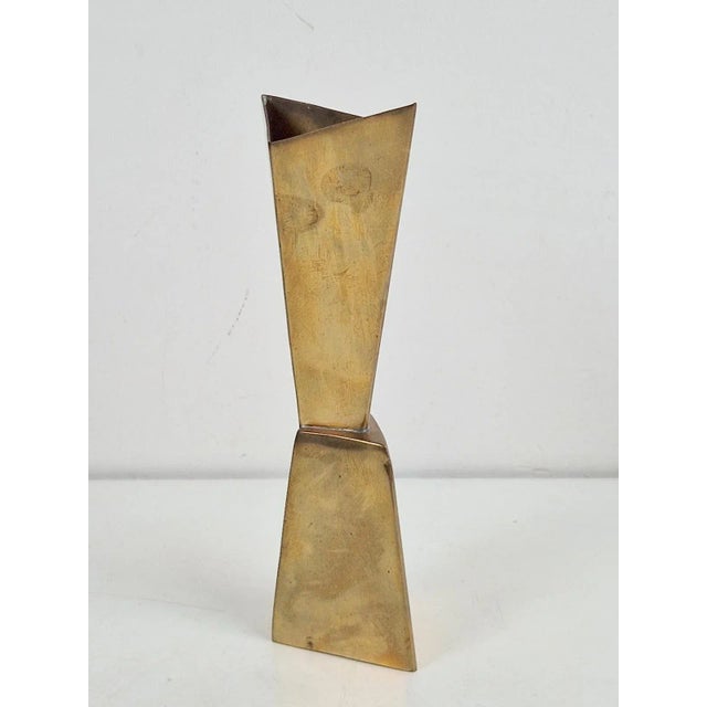 Gold Art Deco Cubist Brass Vase from WMF, 1930s For Sale - Image 8 of 14