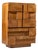 Lane Staccato Brutalist Mid Century Walnut Highboy Dresser For Sale