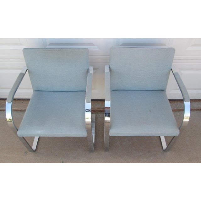 Late 20th Century 2 Ludwig Mies Van Der Rohe Flat Arm Brno Chairs Gordon International For Sale - Image 10 of 15
