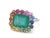 Natural 5.96 cts Zambian emerald & 1.46 cts rainbow sapphire ring in 18k gold For Sale - Image 16 of 18
