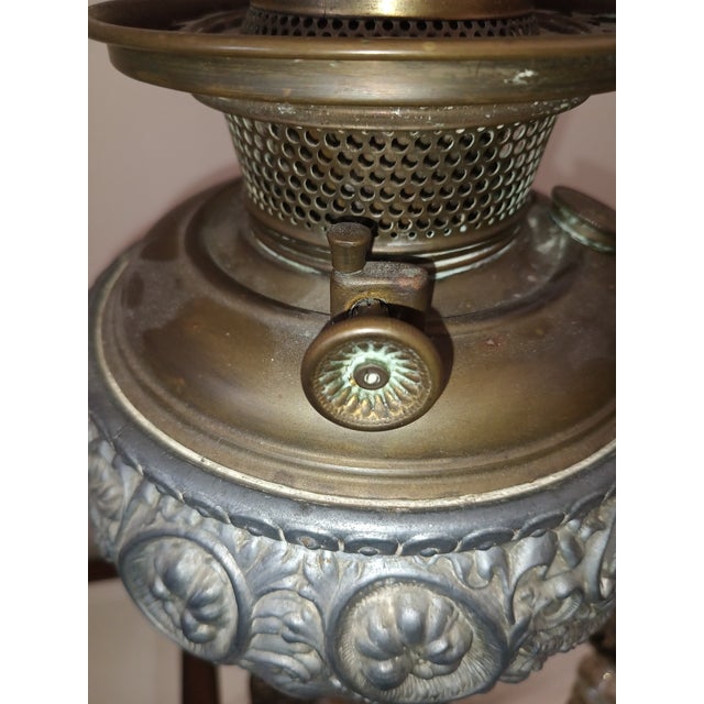 Early 18th Century Antique Bradley & Hubbard Banquet Onyx Lamp Own a Masterpiece of Victorian Elegance: Authentic For Sale - Image 5 of 12