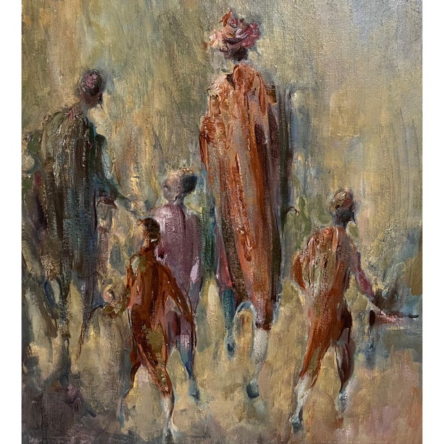 Samuel Grodensky, Large Judaica Oil Painting Samuel Grodensky Hasidic Rabbi, Children in Jerusalem, 1962 For Sale In Miami - Image 6 of 10