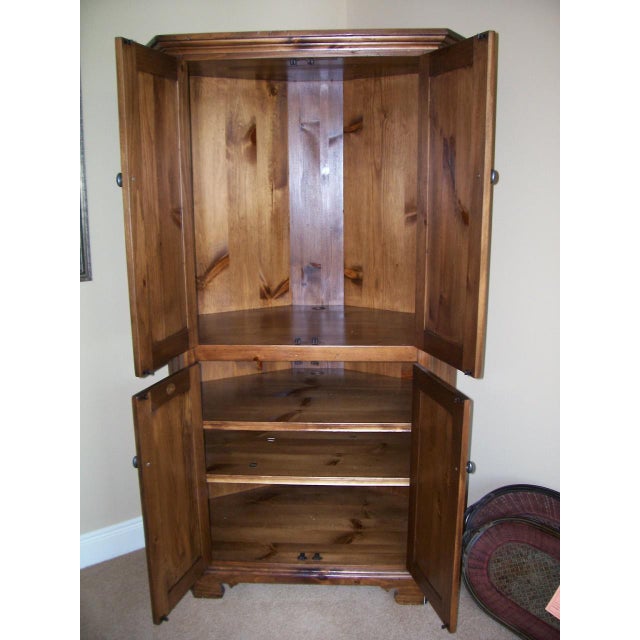 Rustic Eddy West Wooden Corner Entertainment Chairish