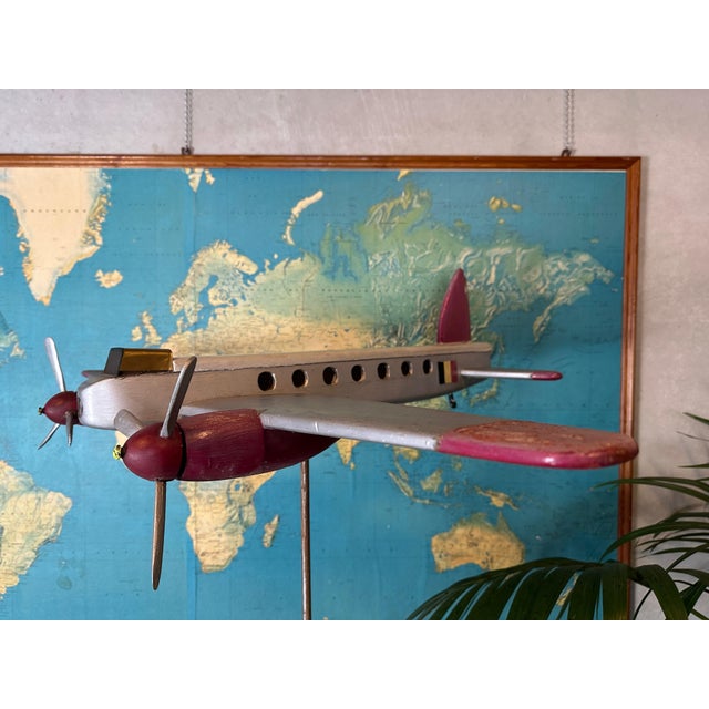Vintage Toy Airplane in Wood For Sale - Image 3 of 16
