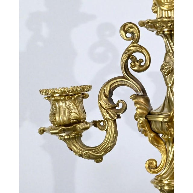 Restauration Gilded Bronze Candelabras, Early 19th Century, Set of 2 For Sale - Image 9 of 18