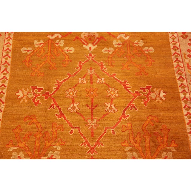 Traditional Nazmiyal Collection Antique Turkish Oushak Rug For Sale - Image 3 of 9