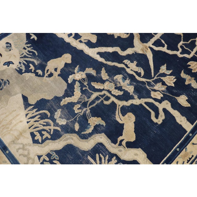 Expressionism 19th Century Zabihi Collection Monkey Pictorial Chinese Rug - 7' x 8'4" For Sale - Image 3 of 12