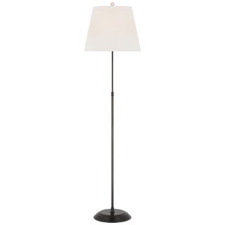 Suzanne Kasler by Visual Comfort Signature Wyatt 52" Floor Lamp in Bronze with Linen Shade For Sale