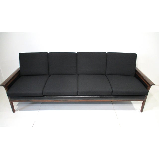 Knut Saeter Rosewood Upholstered Sofa for Hans Olsen Norway For Sale - Image 13 of 13