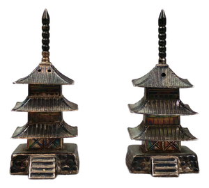 Silver Salt and Pepper Set, Japan, 1890s, Set of 2
