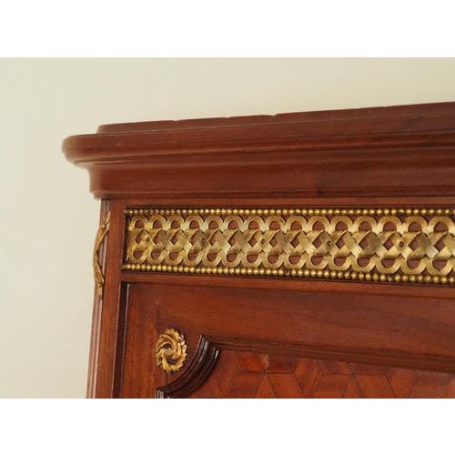 Brown Antique Mahogany Trumeau Wall Mirror with Inlays, 1890 For Sale - Image 8 of 13