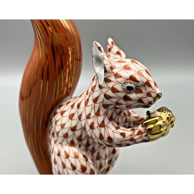 Vintage MCM Herend Rust Fishnet Squirrel Figurine For Sale In Dallas - Image 6 of 7