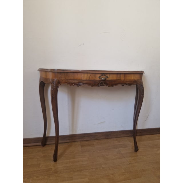 Louis XV Walnut Console Table, 1940s For Sale - Image 4 of 18