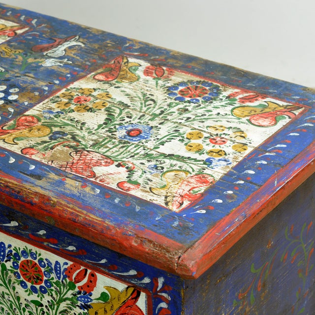 Folk Art Bridal Chest, 1883 For Sale - Image 11 of 14