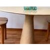 One of a kind Angelo Mangiarotti designer 1970s round Solid marble dining table with sculptural pedestal signature...