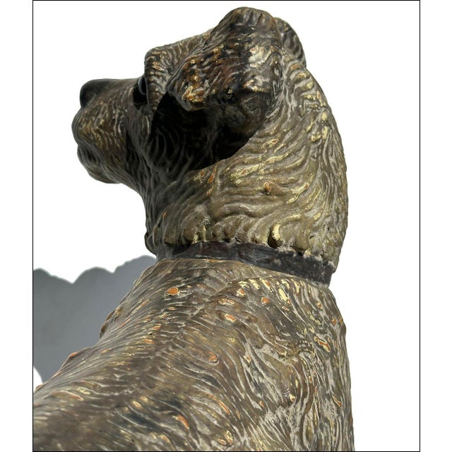 1940s Austrian Standing Terrier Dog Composition Lifesize Figural Sculpture For Sale - Image 9 of 12