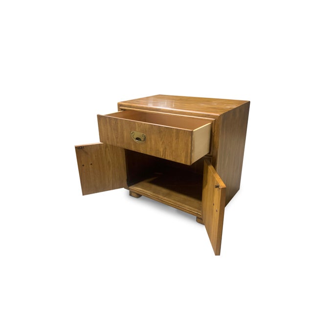 Vintage Campaign Nightstands by Drexel Furniture Company a Pair