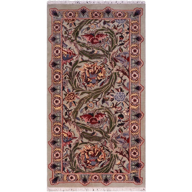 Shabby Chic 1990's Pak-Persian Green/Green Wool Rug - 2'0'' X 3'11'' For Sale - Image 9 of 9