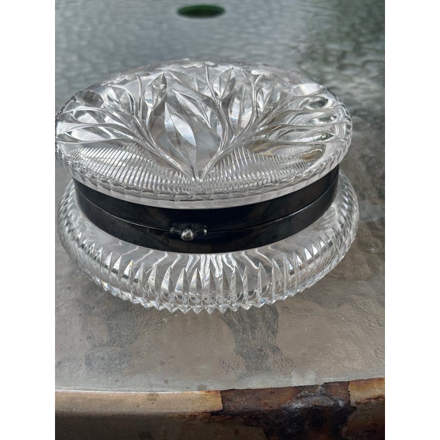 Large Antique American Brilliant Cut Glass Hinged Jewelry Box. This box is very high quality, very good condition.