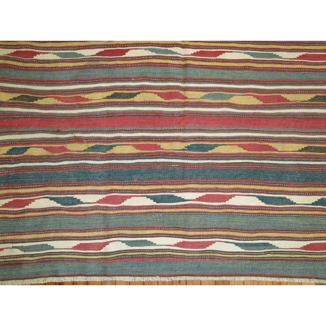 Early 20th Century Zabihi Collection Persian Tribal Kilim For Sale - Image 5 of 7