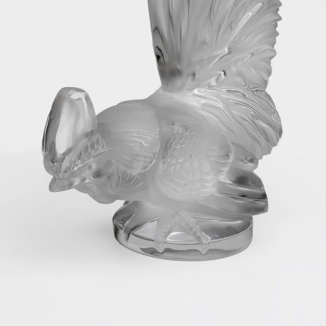1950s Vintage Crystal Coq Nain Paperweight by Lalique, 1950s For Sale - Image 5 of 8