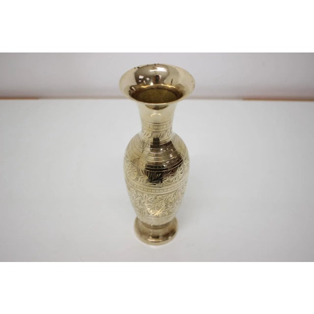 Metal Mid-Century Brass Vase, 1960s For Sale - Image 7 of 12