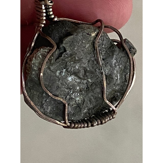 Raw Iron Pyrite Wrapped Pendant in Original Presentation Gift Box For Sale - Image 15 of 18