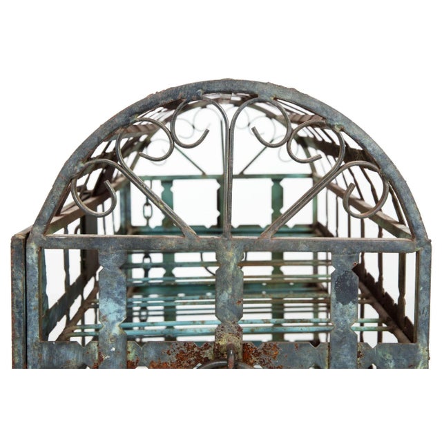 Antique French Wrought Iron Chest Wine Storage Rack for 28 Bottles For Sale - Image 11 of 12