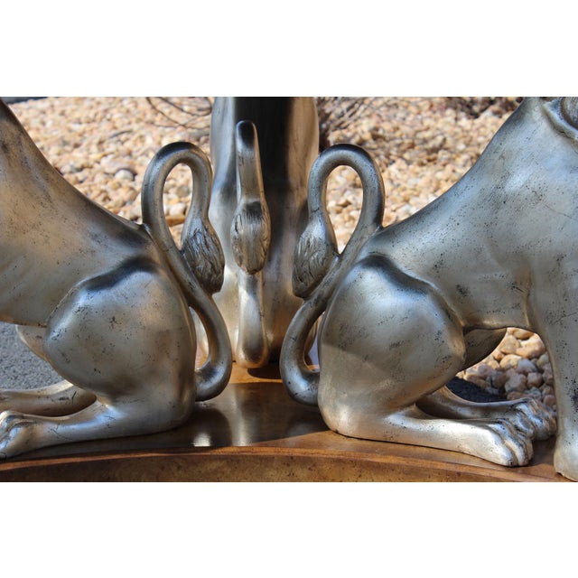 Maitland-Smith Silver Gilt Lion Table With a Faux Tortoiseshell Top For Sale - Image 16 of 18