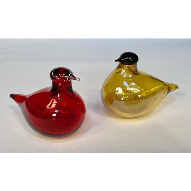 Tirri Mouth-Blown Glass Art Birds by Oiva Toikka for Iittala, Finland 1980s, Set of 2 For Sale - Image 6 of 18