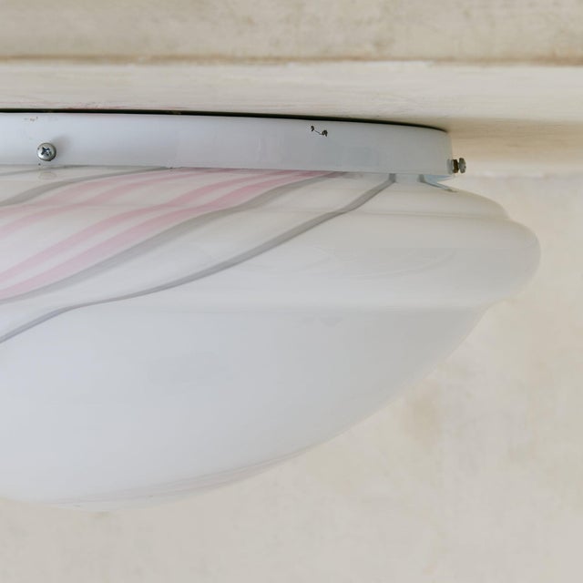 Modern Italian Murano Hand-Blown Swirl Glass Flush Mount, 1970s For Sale - Image 3 of 7