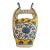 Antique Chinese Republic Period Qianmao Yellow & Cobalt Blue Basket Vase For Sale
