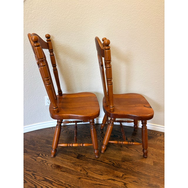 Wood Pair of 1949 Cushman Colonial Creations Solid Maple Early American Side Chairs For Sale - Image 7 of 12