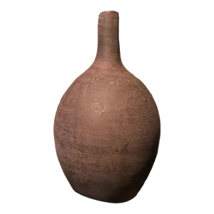 1990s Transitional Brown Ceramic Vessel With Organic Texture