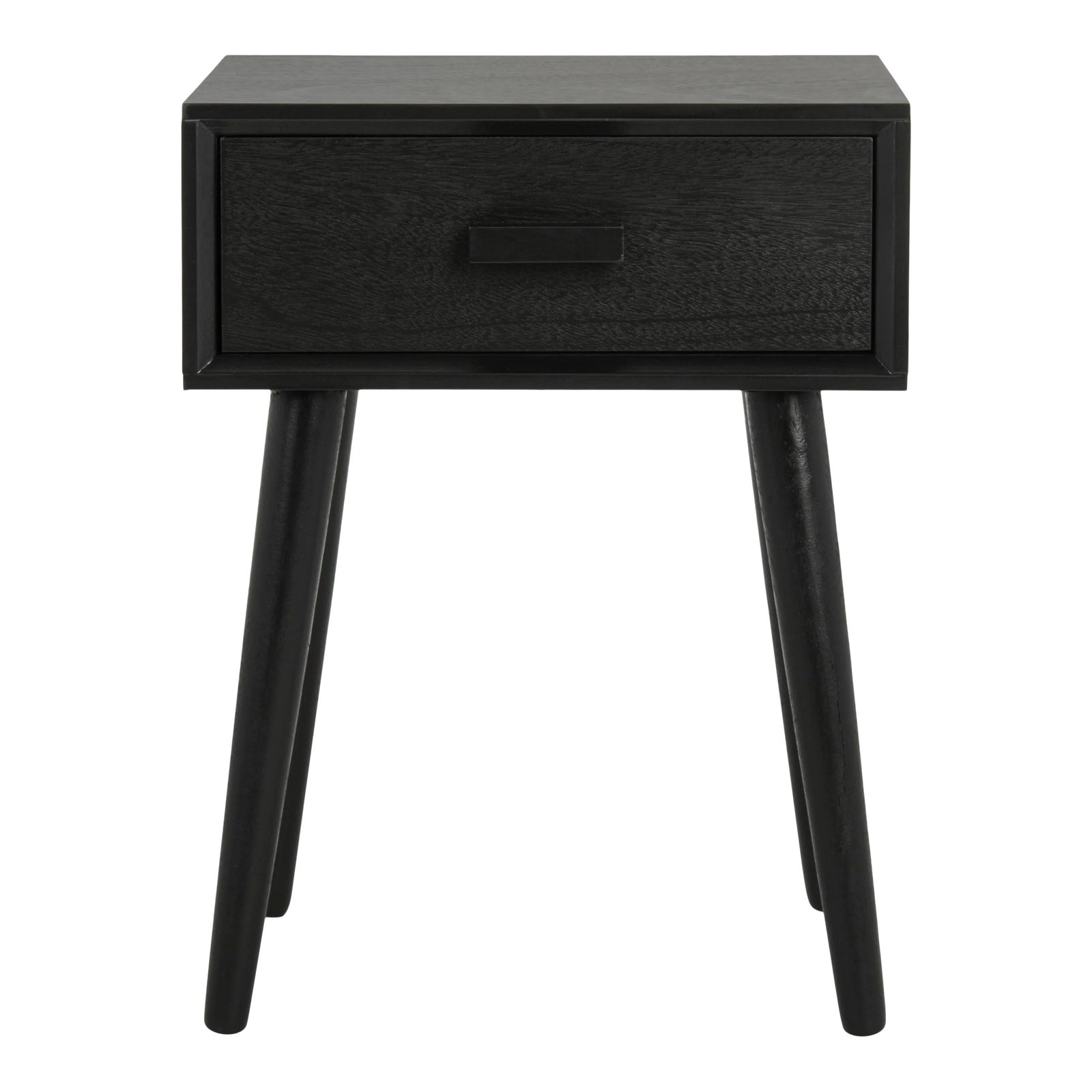One Drawer Side Table in Black | Chairish