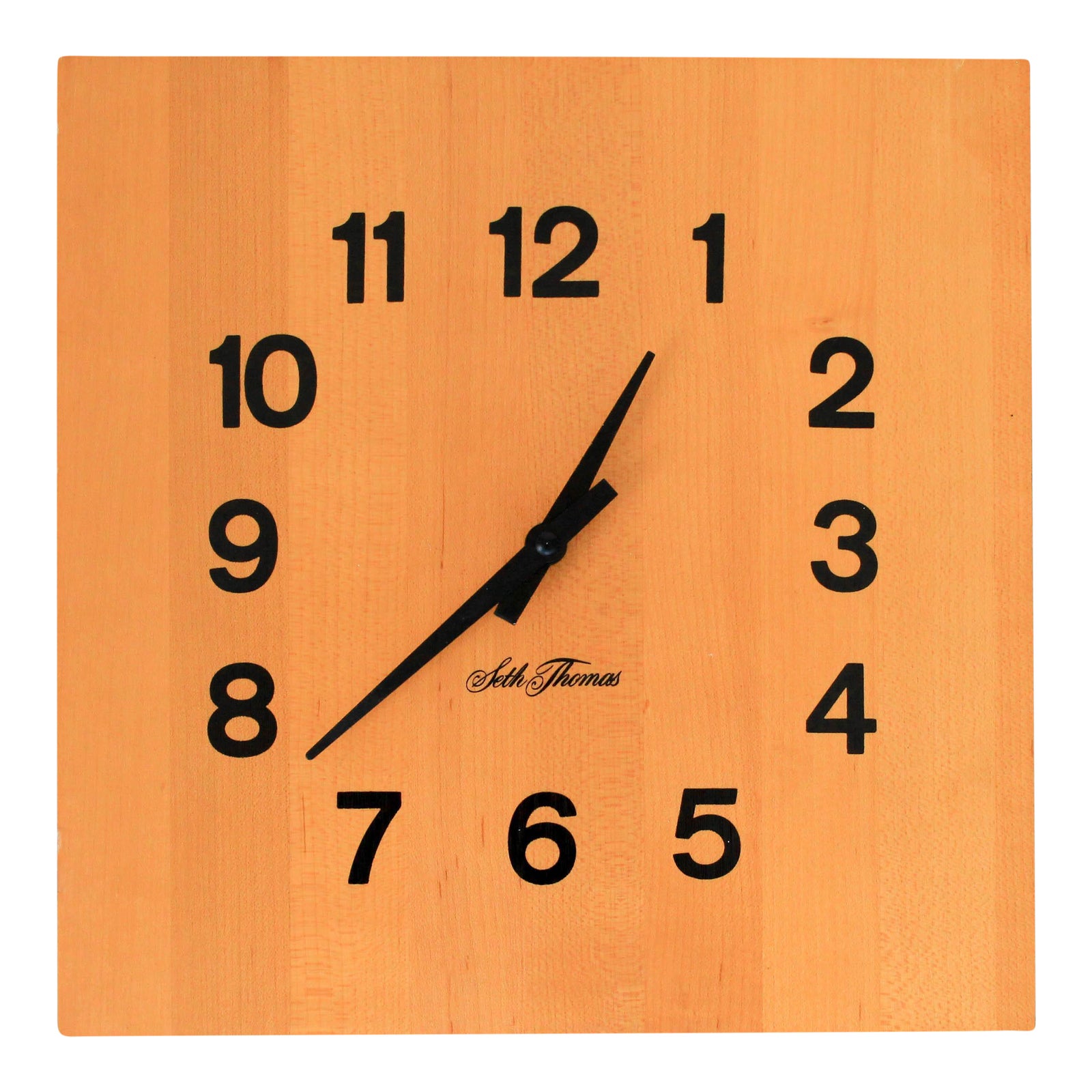 Seth Thomas Butcher Block Wall Clock Chairish