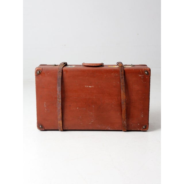 1940s Vintage Utica Vulkanfibre Steamer Ship Luggage For Sale - Image 5 of 12