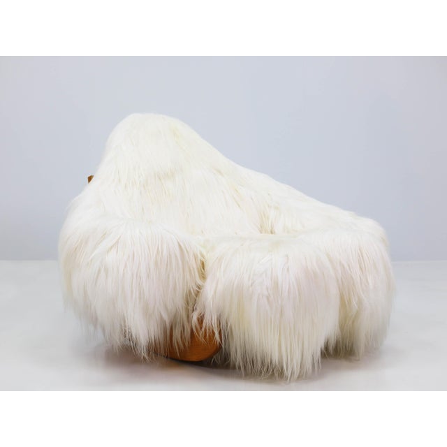 Large Tibetan Goat Fur Yeti Rocking Chair by Mario Scheichenbauer for Elam, Italy, 1968 For Sale - Image 9 of 12
