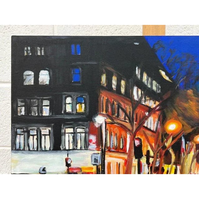 New Cross London City Street Scene at Night by British Urban Landscape Artist For Sale - Image 6 of 7