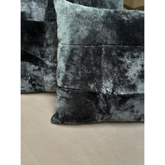 Black Shearling Cushions from Alma London, Spain, 2010, Set of 3 For Sale - Image 9 of 10