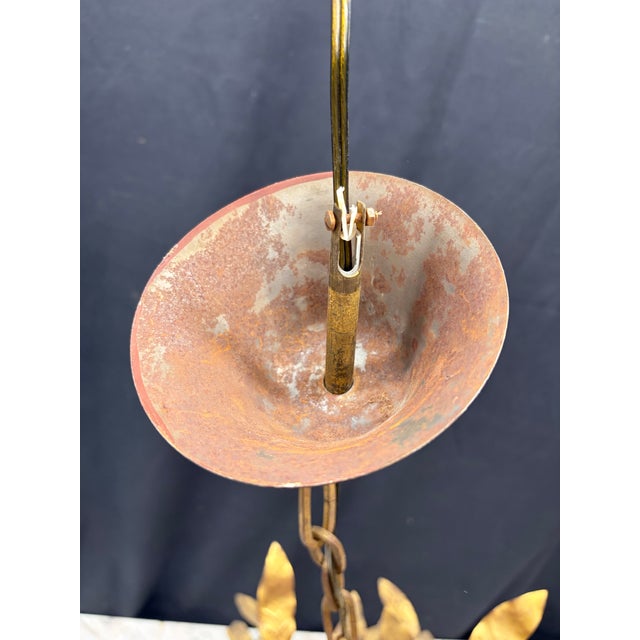 Antique French Chandelier With Gold Leaves and Branches in Old Gilding For Sale - Image 12 of 14