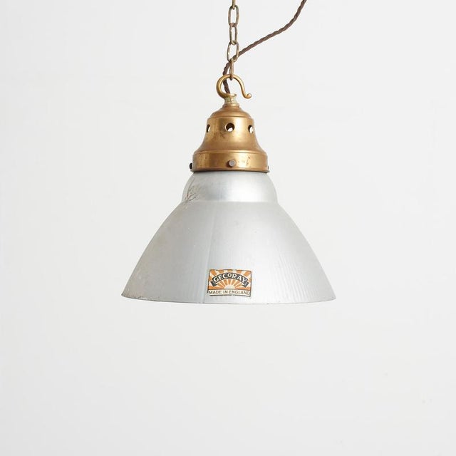 Brown Antique Gecoray Pendant Light in Mirrored Mercury Glass from GEC, 1920s For Sale - Image 8 of 8