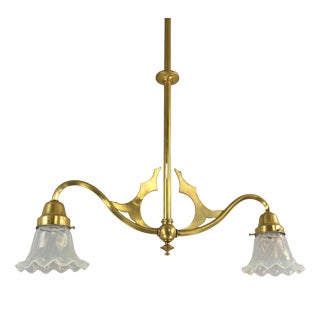 Viennese Art Nouveau Pendant Lamp with Opal Shades, 1920s For Sale