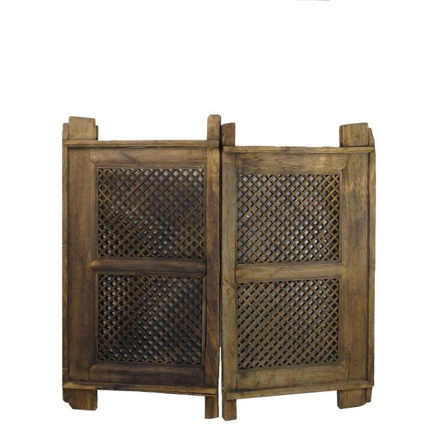 This pair of wood screen window is made of elm wood and is still in its original shape and color. It would be an unique...