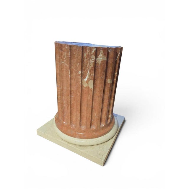 Large Two-Tone Marble Pedestal Column, Italy, 1950s For Sale - Image 6 of 9