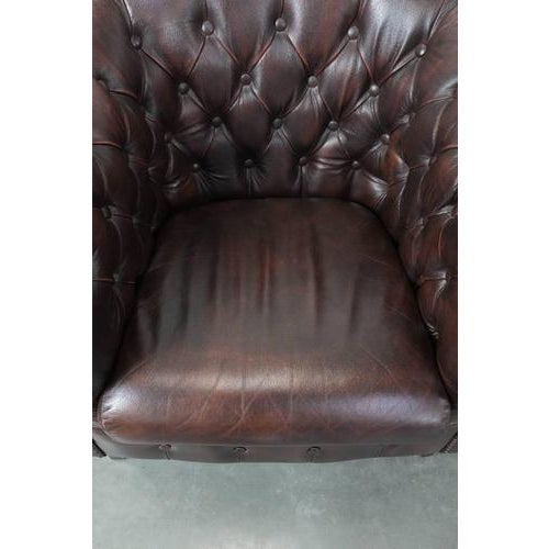 1990s Chesterfield Club Chairs in Cowhide Leather, Set of 3 For Sale - Image 5 of 18