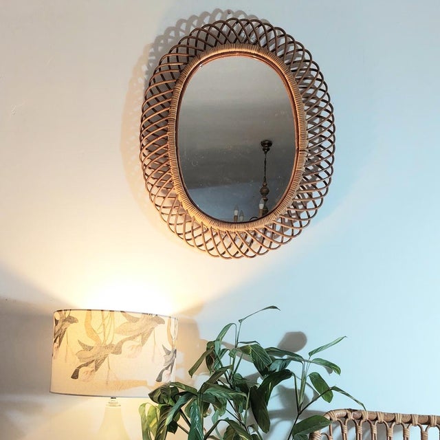 Franco Albini Oval Mirror attributed to Franco Albini For Sale - Image 4 of 11